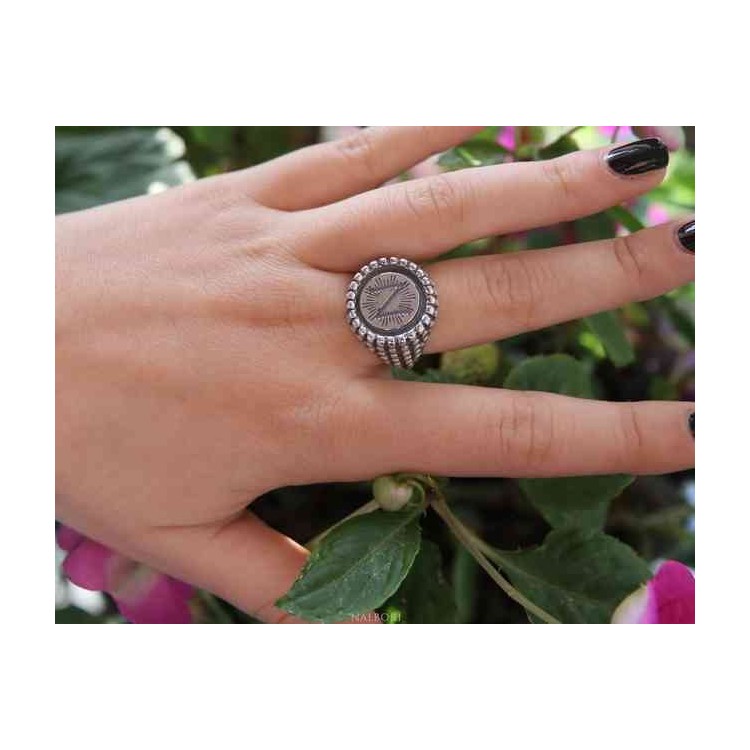 RMB|NALBORI Ring Silver 925 chevalier shield adjustable monogram