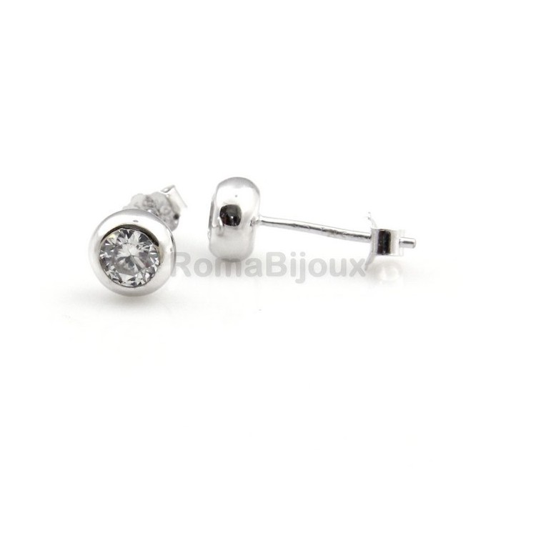 RMB|genuine 925 silver earrings for women man onion domed 4mm cubic zirconia