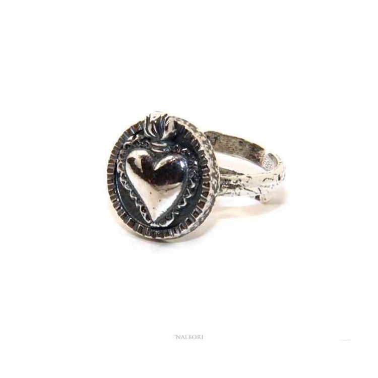 RMB|Ring Silver 925 for man or woman adjustable shield sacred Heart