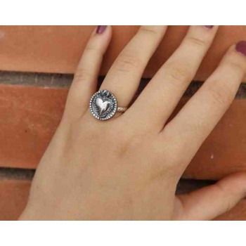 RMB|Ring Silver 925 for man or woman adjustable shield sacred Heart