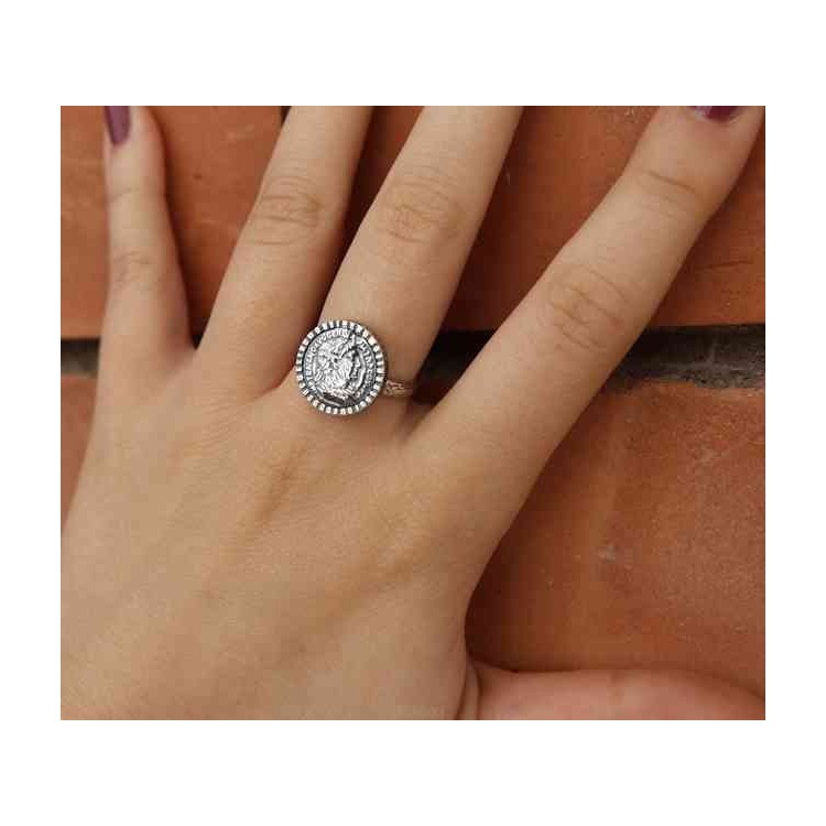RMB|Ring Silver 925 for man or woman adjustable shield ancient coin