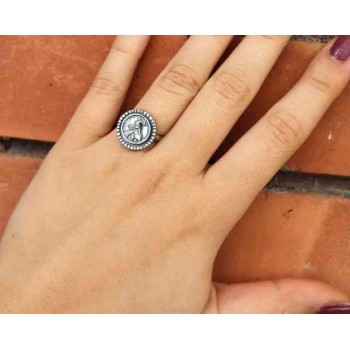 RMB|NALBORI Anello Argento 925 da uomo o donna scudo regolabile Santa Rita