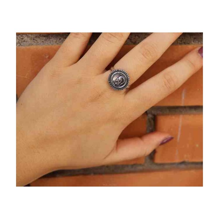 RMB|Ring Silver 925 adjustable shield Medjugorje Madonna