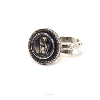 RMB|Ring Silver 925 adjustable shield Medjugorje Madonna