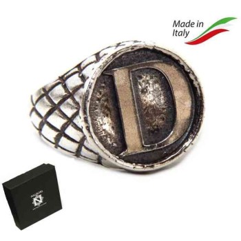 RMB|NALBORI Ring Silver 925 chevalier shield adjustable letter D