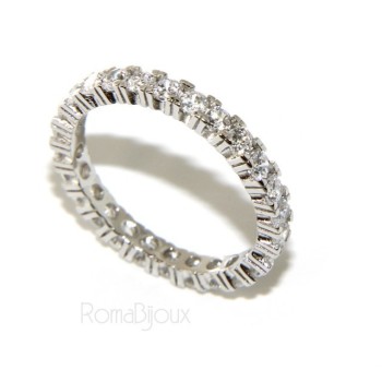 RMB|Argento 925 Rodiato : Eternity infinity fede tutto giro zirconi bianchi brillante 2,5 mm per uomo o donna