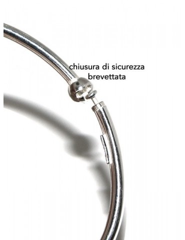 ARGENTO 925 : Bracciale donna per CHARME ciondoli chiusura brevettata ovale misura media