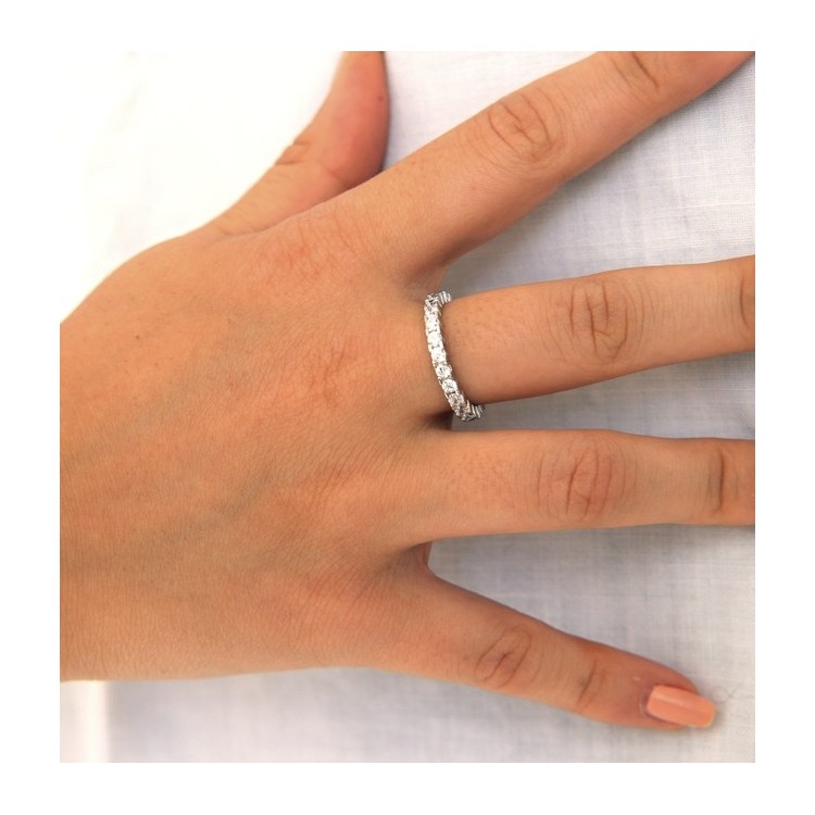 RMB|eternity argento 925 anello zirconi bianchi da 2,5 mm