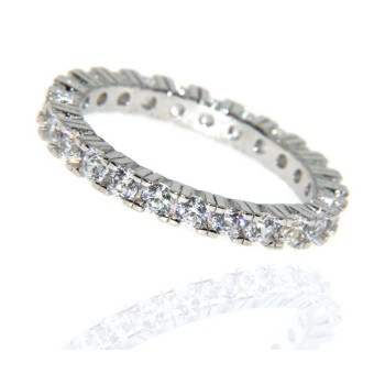 RMB|eternity argento 925 anello zirconi bianchi da 2,5 mm per uomo e donna