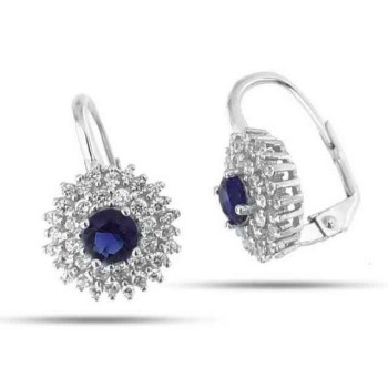 RMB|Woman earrings in silvered 925 sterling silver round of cubic zirconia