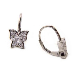 RMB|925 sterling silver women's earrings with butterflies and zircons