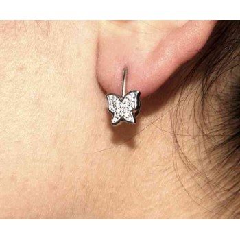 RMB|butterfly nuns earrings 925 silver pavé with zircons woman