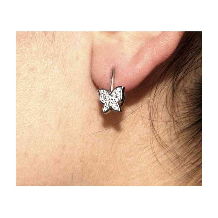 RMB|butterfly nuns earrings 925 silver pavé with zircons woman