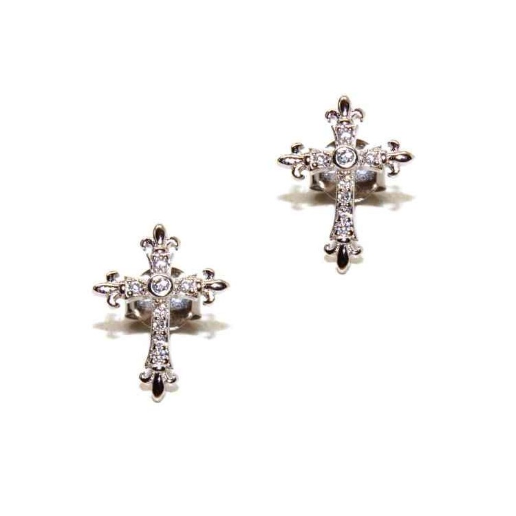RMB|NALBORI 925 silver earrings with zircon cross lily
