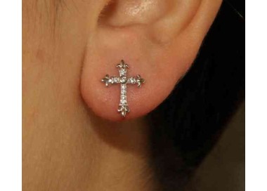 RMB|NALBORI 925 silver earrings with zircon cross lily