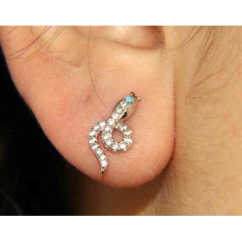 RMB|NALBORI 925 silver snakes earrings with contrariè zircons