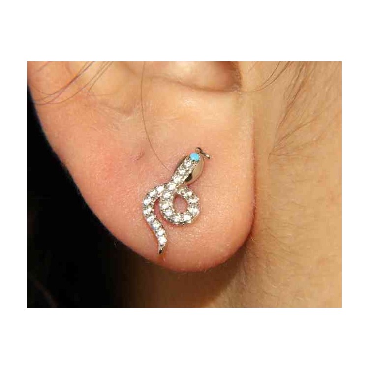 RMB|NALBORI orecchini argento 925 serpenti con zirconi contrariè