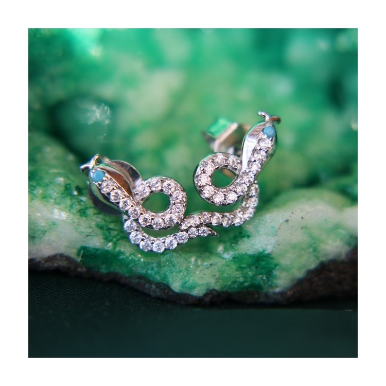 RMB|NALBORI 925 silver snakes earrings with contrariè zircons