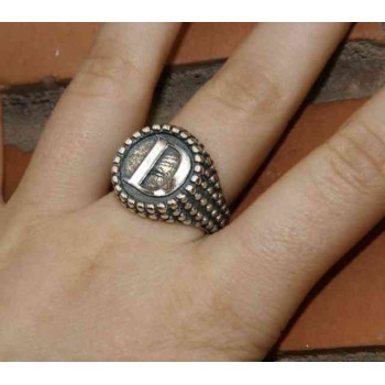 RMB|Ring Silver 925 chevalier shield adjustable letter D brand NALBORI