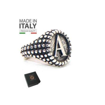 RMB|Ring Silver 925 chevalier shield adjustable letter A brand NALBORI