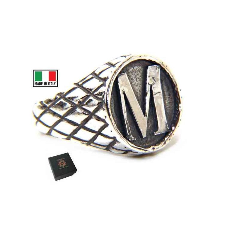 RMB|NALBORI Ring Silver 925 chevalier shield adjustable letter M