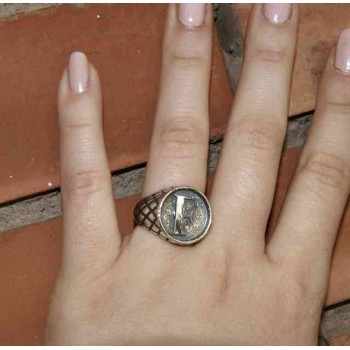 RMB|NALBORI Ring Silver 925 chevalier shield adjustable letter F