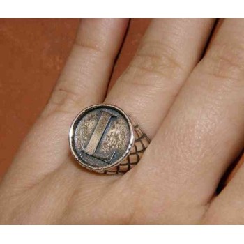 RMB|NALBORI Ring Silver 925 chevalier shield adjustable letter L