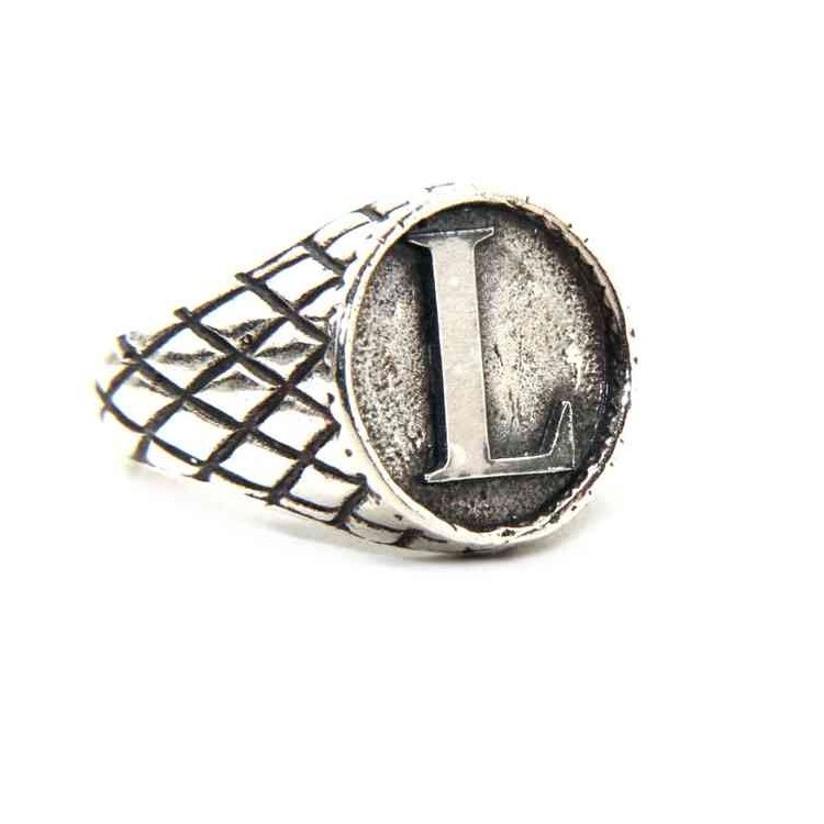 RMB|NALBORI Ring Silver 925 chevalier shield adjustable letter L