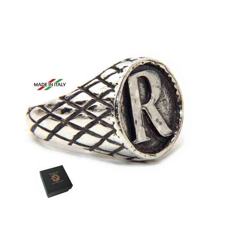 RMB|NALBORI Ring Silver 925 chevalier shield adjustable letter R
