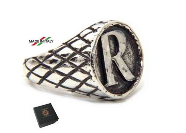 RMB|NALBORI Ring Silver 925 chevalier shield adjustable letter R