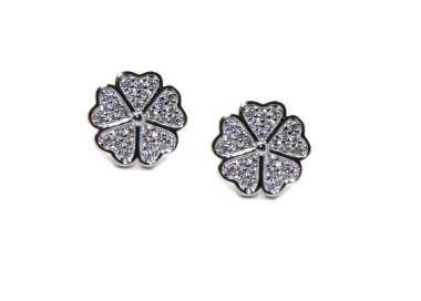 RMB|NALBORI 925 silver four-leaf clover and zircon earrings