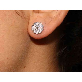 RMB|NALBORI 925 silver four-leaf clover and zircon earrings