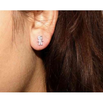 RMB|NALBORI 925 silver child earrings with cubic zirconia cap