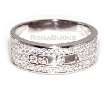 RMB|Silver 925 &  Rhodium: record a band with five zircons microsetting brilliant and binary files