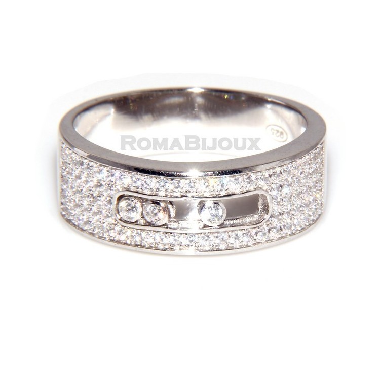 RMB|Silver 925 &  Rhodium: record a band with five zircons microsetting brilliant and binary files