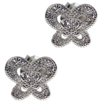 RMB|NALBORI 925 silver butterfly cubic zirconia earrings