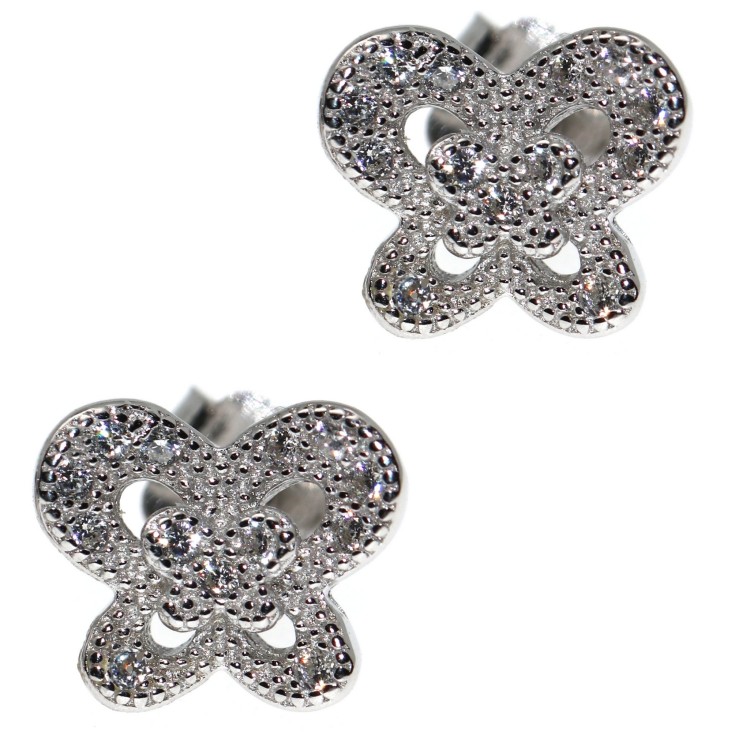RMB|NALBORI 925 silver butterfly cubic zirconia earrings
