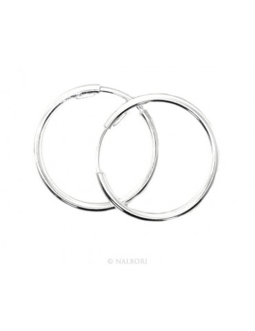 925: earrings woman anelle circles classic smooth bushings 30 mm light silver