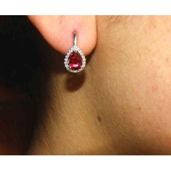 RMB|NALBORI Nun earrings in 925 silver ruby red drop
