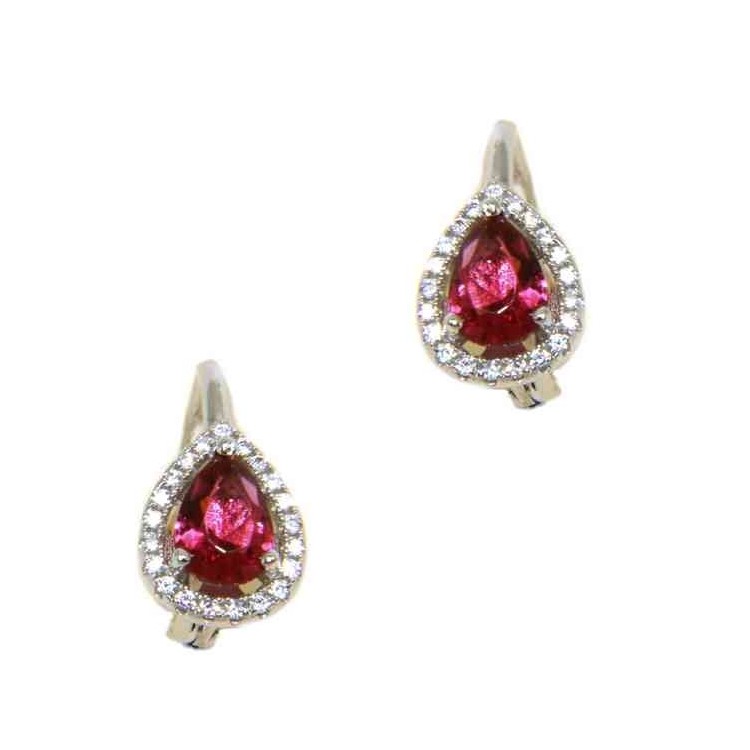 RMB|NALBORI Nun earrings in 925 silver ruby red drop