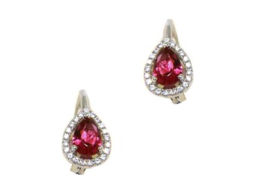 RMB|NALBORI Nun earrings in 925 silver ruby red drop