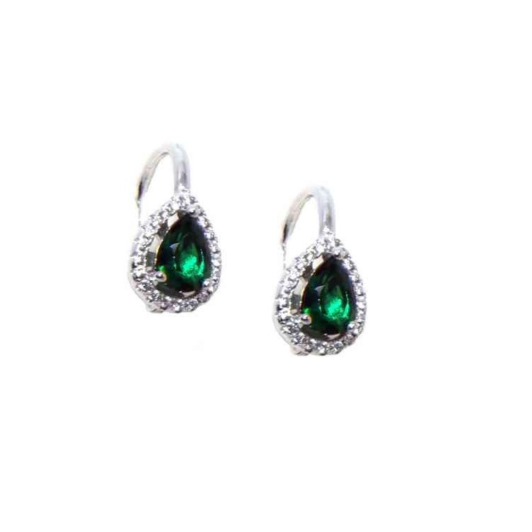 RMB|NALBORI Nun earrings in 925 silver emerald green drop