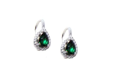 RMB|NALBORI Nun earrings in 925 silver emerald green drop