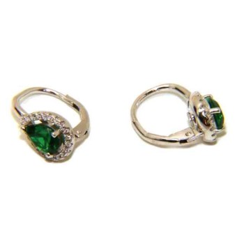 RMB|NALBORI Orecchini a monachella in argento 925 goccia verde emerald