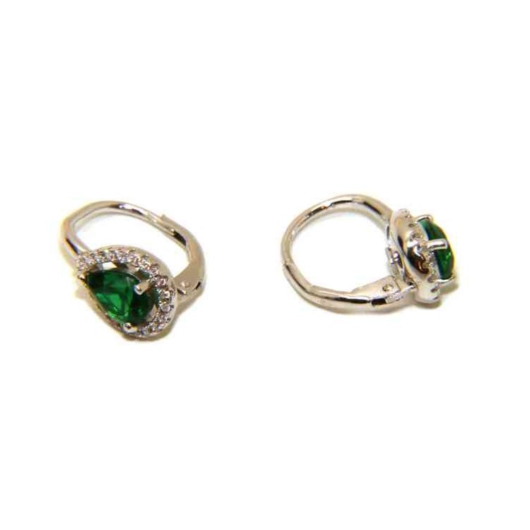 RMB|NALBORI Nun earrings in 925 silver emerald green drop