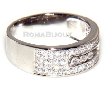 RMB|Silver 925 &  Rhodium: record a band with five zircons microsetting brilliant and binary files