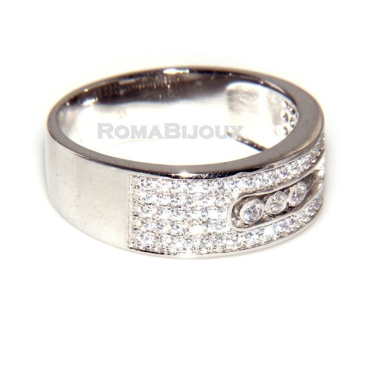 RMB|Silver 925 &  Rhodium: record a band with five zircons microsetting brilliant and binary files