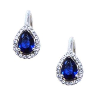 RMB|NALBORI Orecchini a monachella in argento 925 goccia blu sapphire