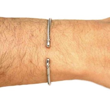 RMB|NALBORI Cable open rigid bracelet with knob