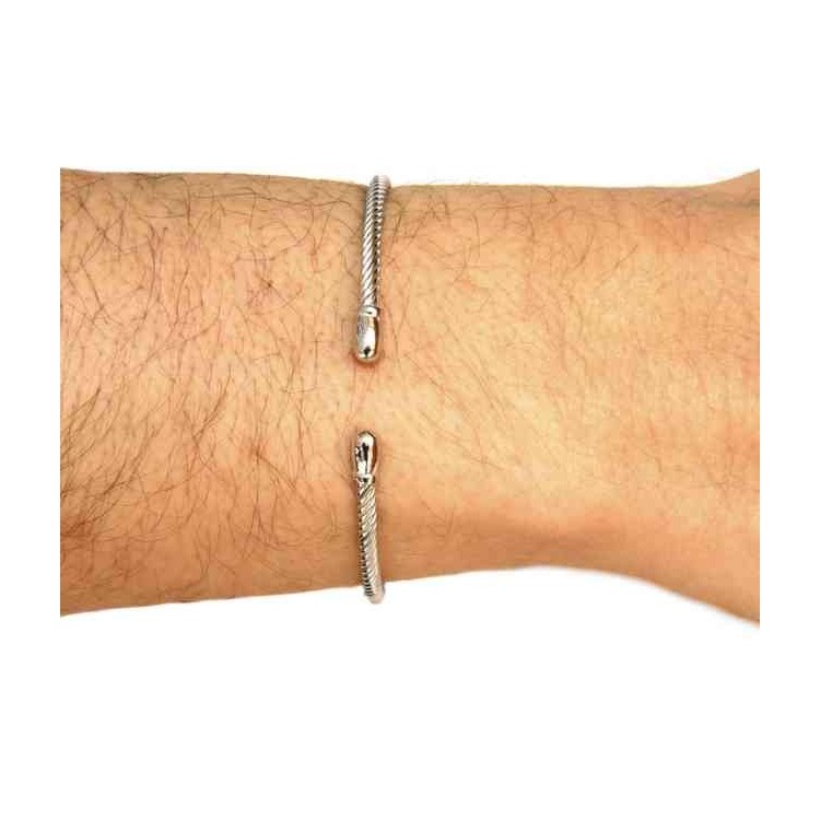 RMB|NALBORI Cable open rigid bracelet with knob